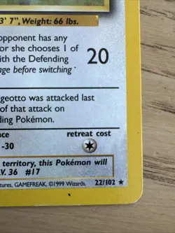 Pokemon Pidgeotto TCG Base Set 22/102 Rare, HP - Image 4