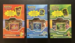 Pokemon TCG 2013 Kalos Starter Figure Boxes SEALED Froakie Chespin Fennekin - Image 1