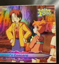 Pokemon The Movie 2000 Topps Blue Logo Rainbow Foil A Mother's Concern 69 EX+ LP - Image 3