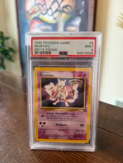 1999 POKEMON GAME MOVIE MOVIE PROMO #3 MEWTWO PSA 9 - Image 1