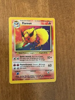 Pokemon TCG Flareon Jungle No Symbol Error 3/64 Holo Unlimited Holo Rare - Image 1