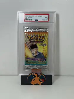 2000 Pokemon Gym Heroes Sealed 1st Edition Booster Pack Brock Art PSA 9 - Image 1