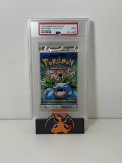 Pokemon Base Set Unlimited Venusaur Art Authentic Sealed Booster Pack PSA 9 - Image 1