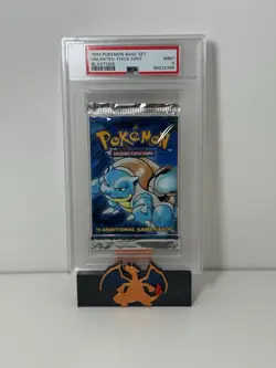 Pokemon Base Set Unlimited Blastoise Art Authentic Sealed Booster Pack PSA 9 - Image 1