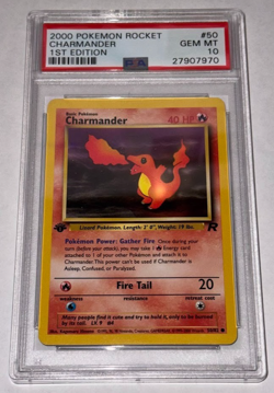 2000 Pokemon Team Rocket Charmander 1st Edition PSA 10 Gem Mint #50 - Image 1