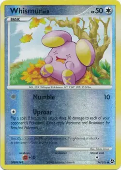 1x Whismur - 94/106 - Common - Reverse Holo Lightly Played Pokemon Diamond & Pea - Image 1