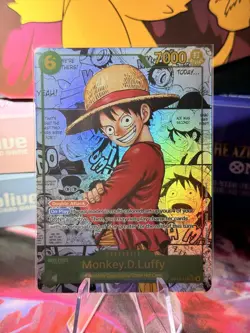 *PROXY* One Piece OP13-118 Monkey.D.Luffy Character SEC Manga Alt Art Near Mint - Image 1