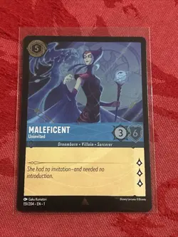 FOIL Disney Lorcana First Chapter - Maleficent - Uninvited - 151/204 Rare FOIL - Image 1