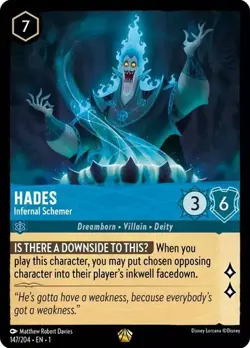 HADES - Infernal Schemer Legendary 147/204 EN 1 Disney Lorcana THE FIRST CHAPTER - Image 1