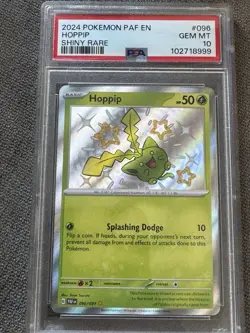 2024 Pokemon PAF Hoppip 096/091 SV: Paldean Fates Holo Shiny Rare Card! PSA 10 - Image 1
