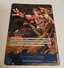 Portgas.D.Ace OP07-053 3rd Anniversary Winner One Piece TCG Card New In Hand - Image 2