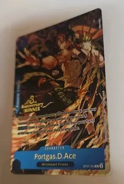 Portgas.D.Ace OP07-053 3rd Anniversary Winner One Piece TCG Card New In Hand - Image 4