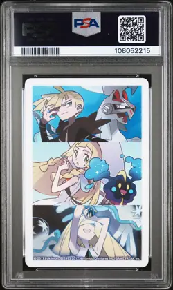2017 POKEMON PLAYING CARDS LILLIE, GLADION & LUSAMINE QUEEN OF CLUBS PSA 9 - Image 2