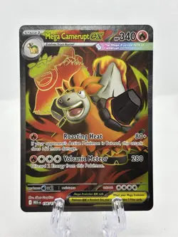Pokemon Mega Camerupt ex 156/132 Me01 Mega Evolution Full Art Holo Card PCG NM-M - Image 1