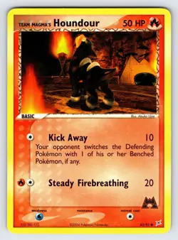 Team Magma's Houndour 63/95 EX Team Magma Vs. Team Aqua Pokemon Card Common VLP - Image 1