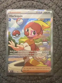 Harlequin 163/086 White Flare Full Art Ultra Rare Holo Pokemon Card NM - Image 1