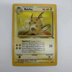 Pokemon TCG Raichu Fossil Holo Rare Card 14/62 Lp - Image 1