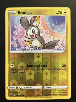2023 Pokemon TCG Emolga 47/159 Crown Zenith Reverse Holo Common Card NM - Image 1