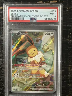 Pokemon Center Eevee Promo SVP-173 Stamped Card Prismatic Evolutions PSA 9 - Image 1