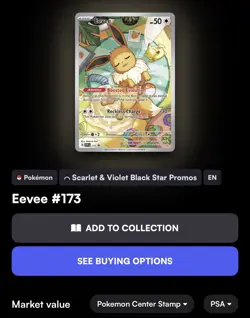Pokemon Center Eevee Promo SVP-173 Stamped Card Prismatic Evolutions PSA 9 - Image 3