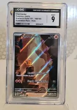 Pokemon TCG Charmander 151 Illustration Rare Card 168/165 CGC Mint 9 2023 S&V - Image 1