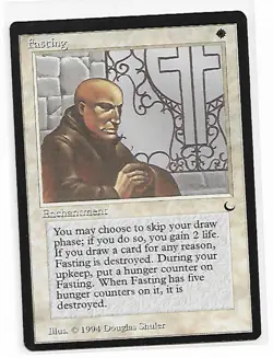 Magic the Gathering ~ MTG ~ 1x Fasting ~ M/NM ~ THE DARK - Image 1