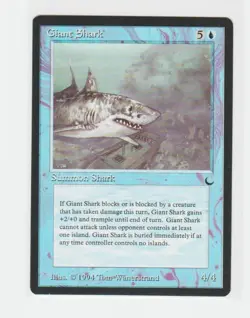 Magic the Gathering ~ MTG ~ 1x Giant Shark ~ M/NM ~ THE DARK - Image 1
