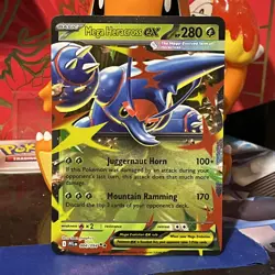 MEGA HERACROSS EX 004/094 PHANTASMAL FLAMES POKEMON (DOUBLE RARE, NM) 🪲 - Image 1