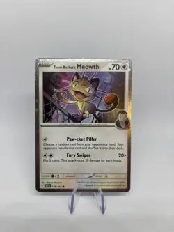 Pokemon TCG Team Rocket's Meowth Destined Rivals 149/182 Cosmos Holo Promo - NM+ - Image 1