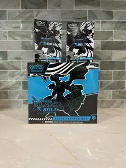 Pokemon TCG Black Bolt Elite Trainer Box ETB + Two Booster Bundle Boxes. Sealed - Image 1