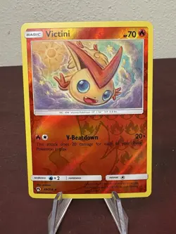 Victini 49/214 Reverse Holo Rare SM Lost Thunder LP Pokemon TCG - Image 1