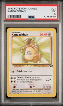 1999 Pokemon Jungle set kangaskhan non holo 21/64 rare Unlimited PSA 5 EX - Image 1