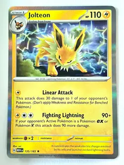 Jolteon 135/165 Holo Rare Scarlet & Violet 151 Pokemon Pack Fresh - Near Mint NM - Image 1
