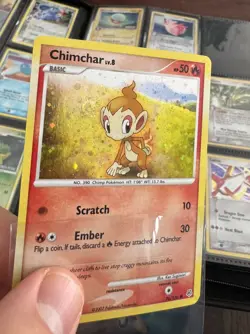 Pokemon TCG Chimchar 76/130 Cosmos Holo Common Diamond & Pearl Base LP SWIRL - Image 1