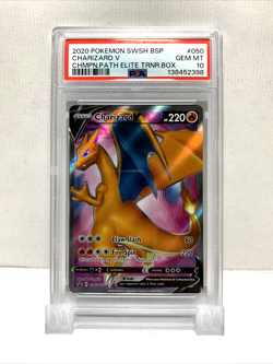 Pokemon Charizard V #SWSH50 - Sword & Shield Champions Path ETB Promo PSA 10 - Image 1