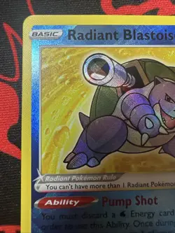 Radiant Blastoise 018/078 Holo Radiant Rare Pokemon GO 2022 Pokemon NM - Image 3