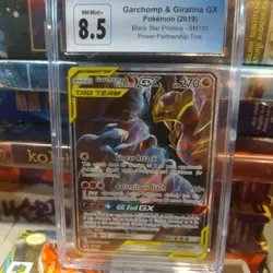 Pokemon 2019 Garchomp & Giratina GX SM193 Black Star Promo Full Art Holo CGC 8.5 - Image 3
