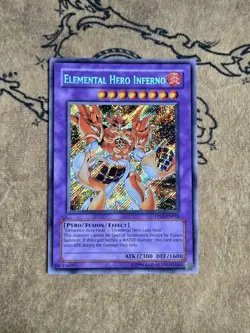 Yugioh Elemental Hero Inferno PP02-EN010 Unlimited Secret Rare NM - Image 1