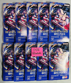 One Piece Op14-EB04 The Azure Sea Seven Single Sleeved Pack Lot Of 10 Sealed - Image 1