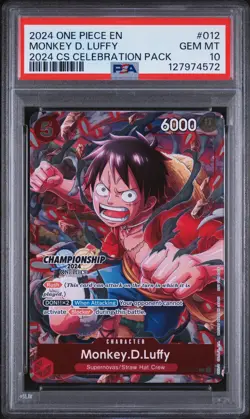 2024 ONE PIECE CHAMPIONSHIP 2024 CELEBRATION PACK #012 MONKEY D. LUFFY PSA 10 - Image 1