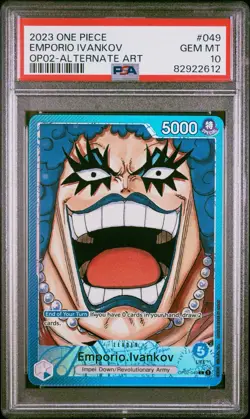 PSA 10 Emporio Ivankov Alt Art OP02-049 One Piece Paramount War Gem Mint - Image 1