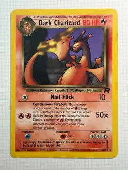 Pokemon TCG Dark Charizard Non-Holo Card 21/82 Team Rocket 2000 Vintage - Image 1
