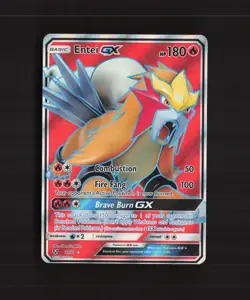 Entei GX 71/73 Shining Legends Full Art Ultra Rare Holo Pokemon Card LP+ - Image 1
