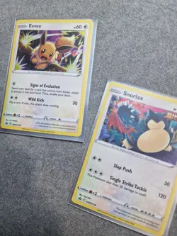 Pokemon Snorlax & Eevee SWSH118 SWSH119 Black Star Promo Holo Card Set - Image 2