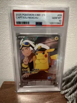 CAPTAIN PIKACHU Pokemon Card CBB1C 0709/09 Chinese Gem Pack Full Art PSA 10 UK - Image 1