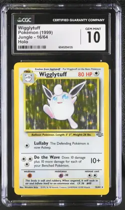 CGC 10 GEM MINT Wigglytuff 1999 Jungle 16/64 Holo Pokemon Card - Image 1
