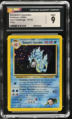 CGC 9 MINT Giovanni's Gyarados 2000 Gym Challenge 5/132 Holo Pokemon Card - Image 1