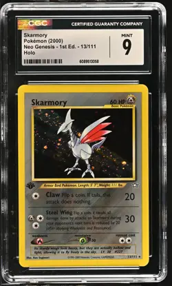 CGC 9 MINT Skarmory Neo Genesis 1st Edition 13/111 Holo Pokemon Card - Image 1