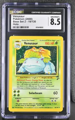 CGC 8.5 Venusaur 2000 Base Set 2 18/130 Holo Pokemon Card - Image 1