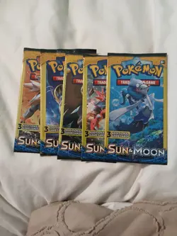 (5) 2017 Pokemon Sun & Moon New Sealed 3 Card Booster Packs English - Image 1